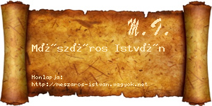 Mészáros István névjegykártya