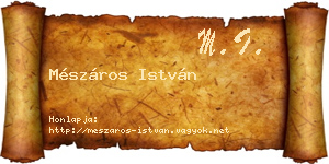 Mészáros István névjegykártya