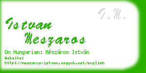 istvan meszaros business card